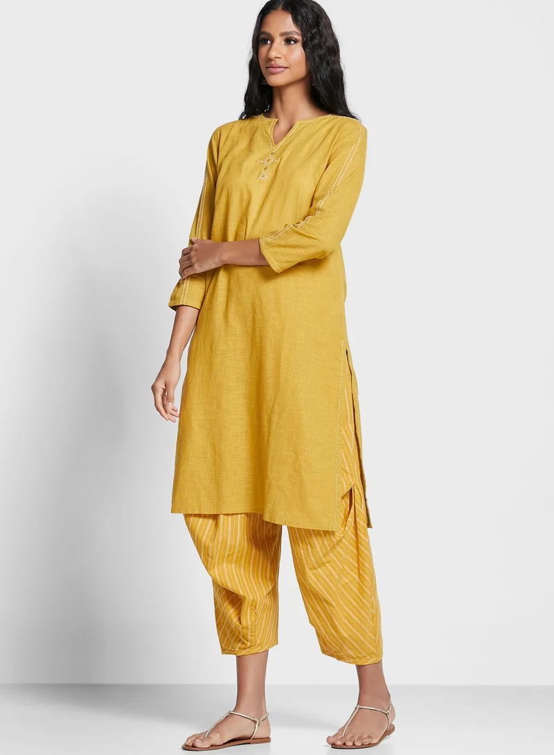 W Drawstring Detail Pants