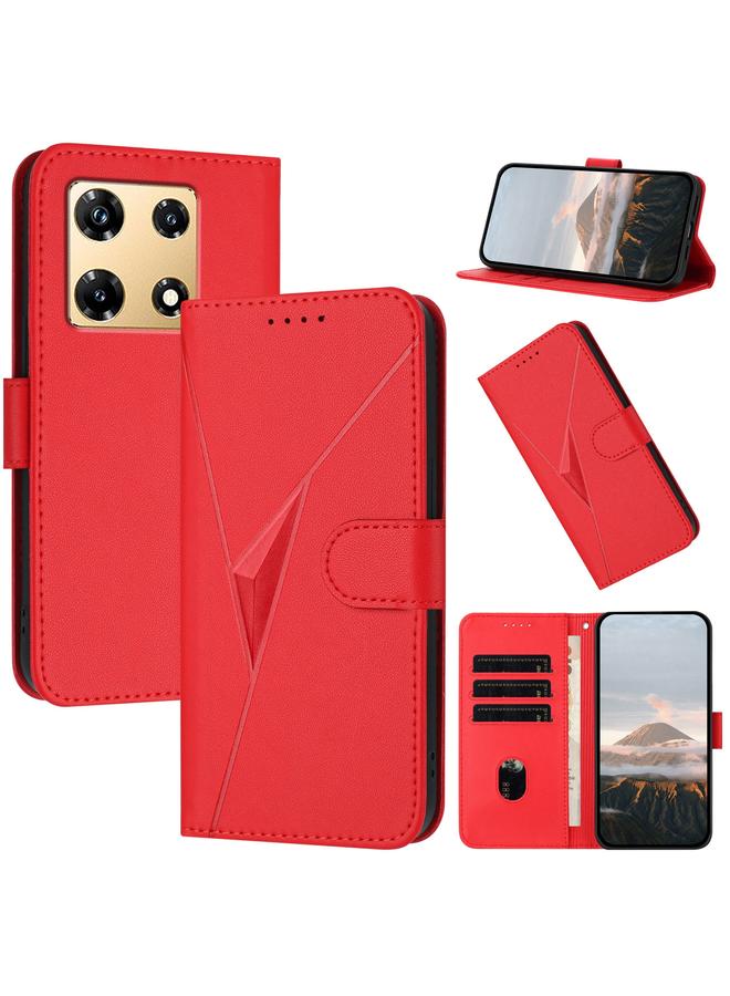 زبون جراب هاتف جلدي بتصميم مثلث مع مشبك لهاتف Infinix Note 30 Pro - Image 1