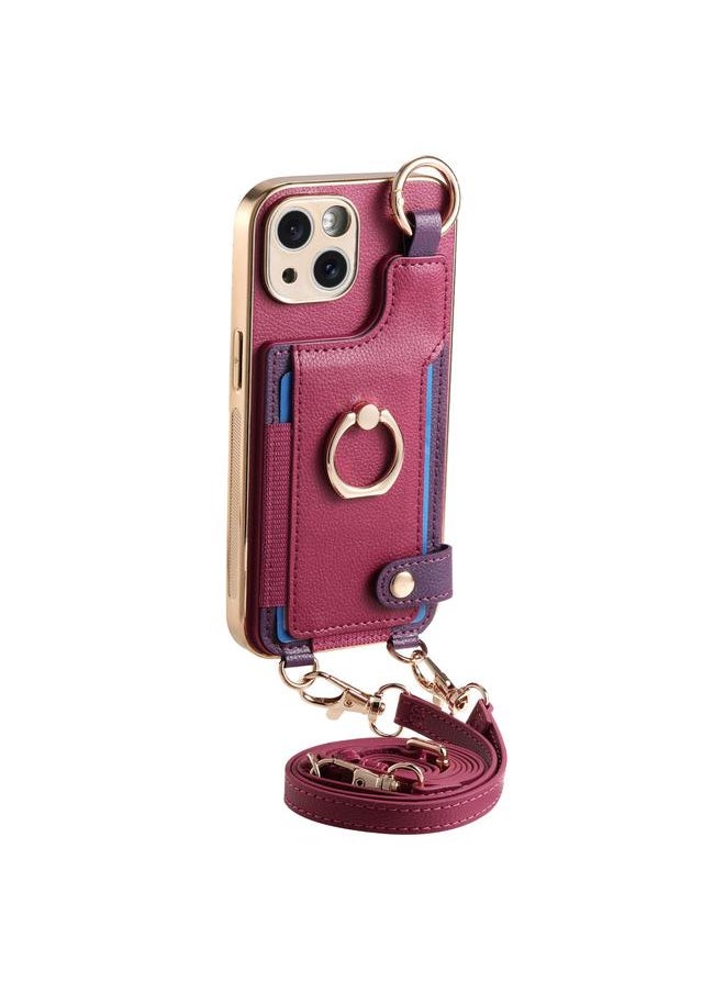 erorex Case For iPhone 15 Plus Fashion Ring Card Bag Phone Case with Hang Loop  - Image 3