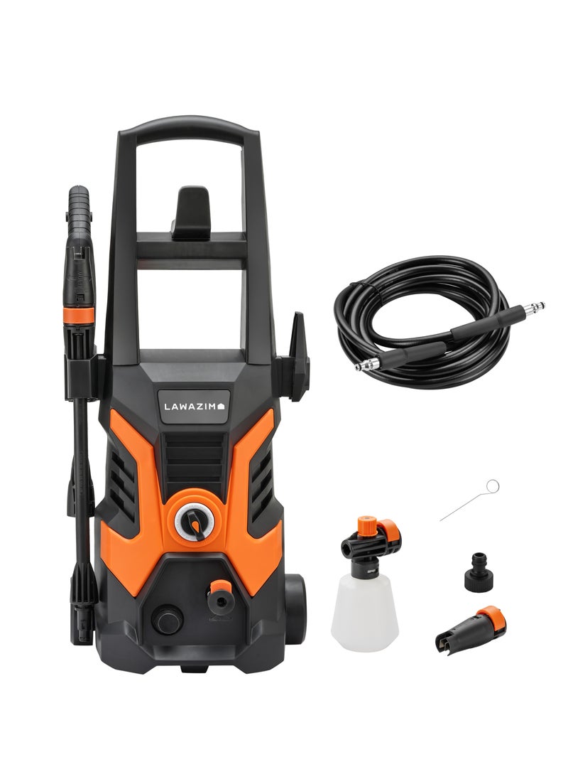 LAWAZIM - Professional High-Pressure Washer 135Bar -1700W - Electric Cleaner with BS Plug, Adjustable Nozzle, Soap Dispenser, 5m Hose - Wheeled Washer for Home Car Outdoor Patio and Industrial Cleaning - Image 1