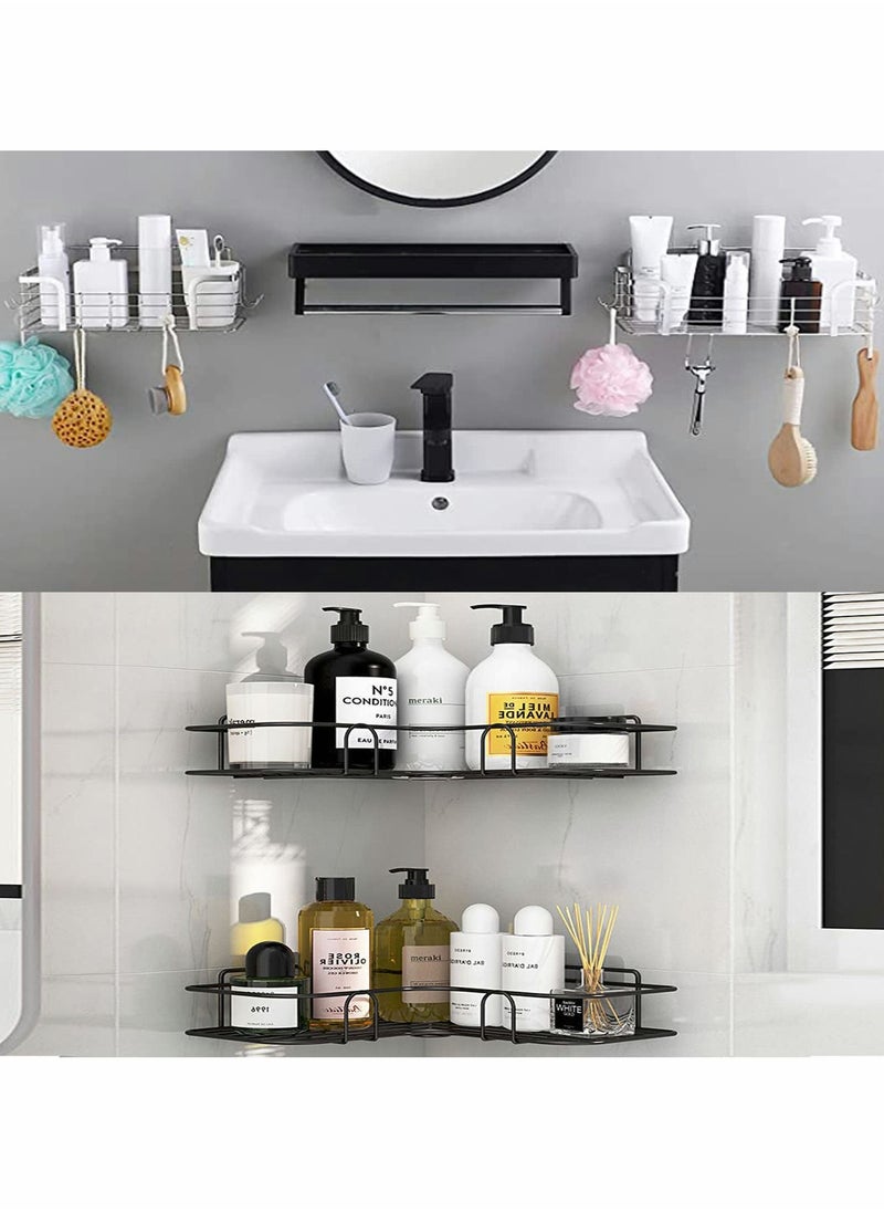 Y&D Corner Shower Caddy Adhesive Sticker Replacement Hook, with Strong Sticky, No Drilling Bath Toilet Kitchen Organizer Accessories (Transparent 3 hooks) 4 PCS  - Image 2