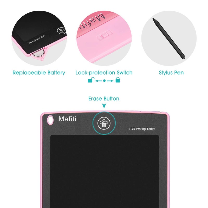 Mafiti Lcd Writing Tablet 8.5 Inch Electronic Writing Drawing Pads Portable Doodle Board Gifts For Kids Toys For Girls Pink - Image 3