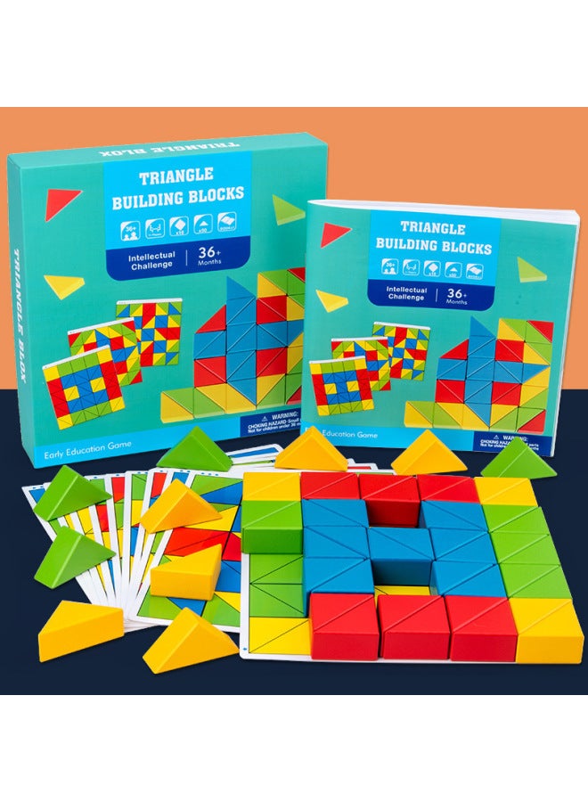 أحجية خشبية للتعليم المبكر للأطفال على شكل أحجية رقمية معرفية لعبة مكعبات بناء فكرية إبداعية - اللون: MZM -- مكعبات بناء مثلث الحكمة - Image 1