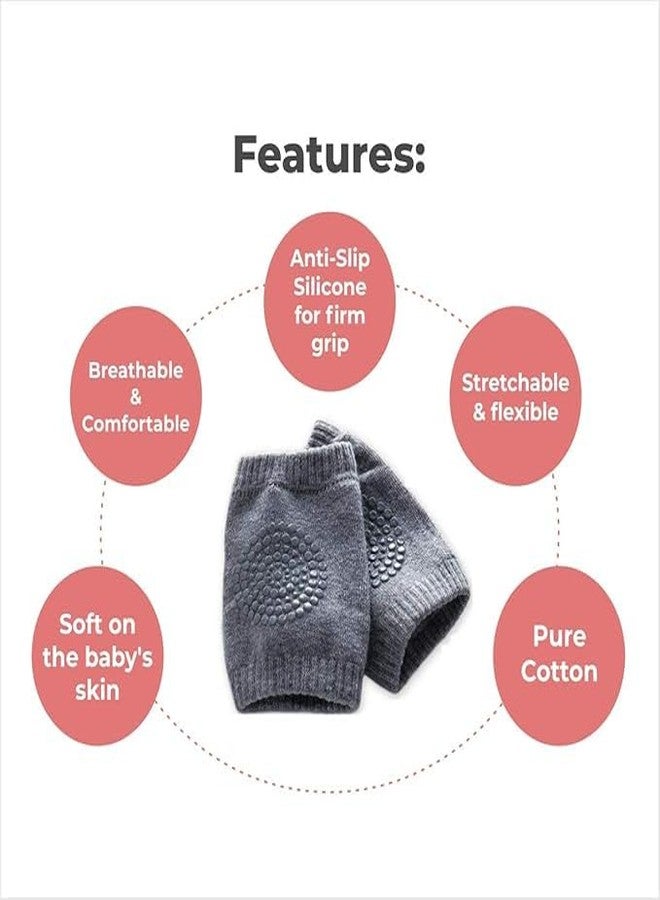 ECOSPIT CONTAINER EC Baby Knee Pads Set of 1 Pairs for Toddlers, Baby Elbow & Knee Protector, Anti-Slip Silicone Dots, Knee Support for Crawling & Walking, Soft, Stretchable, Breathable Leg Warmers for Babies (Multi-Colour) - Image 3