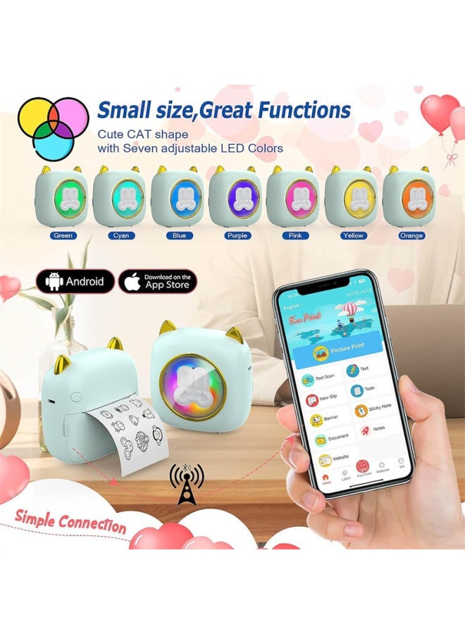 Neutral Hot Portable Printer Small Household Ink-free Printing Student Wrong Topic Adhesive Label Printer - Image 3