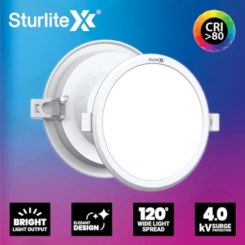 Sturlite 8W Dex Round LED Downlight| Cool White Color Temperature| 800 Lumens with CRI Tech for Various Ceiling Types and Rooms - (Pack of 4) - Image 4