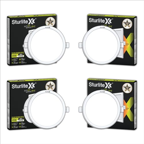 Sturlite 8W Dex Round LED Downlight| Cool White Color Temperature| 800 Lumens with CRI Tech for Various Ceiling Types and Rooms - (Pack of 4) - Image 1