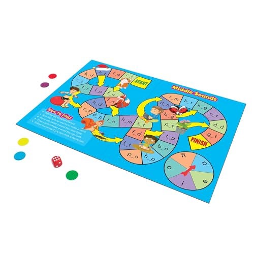 Junior Learning Phonics Board Games Set, 6 Counters, Ages 4-5, Language Skills, Pre K-K, Medium - Image 3