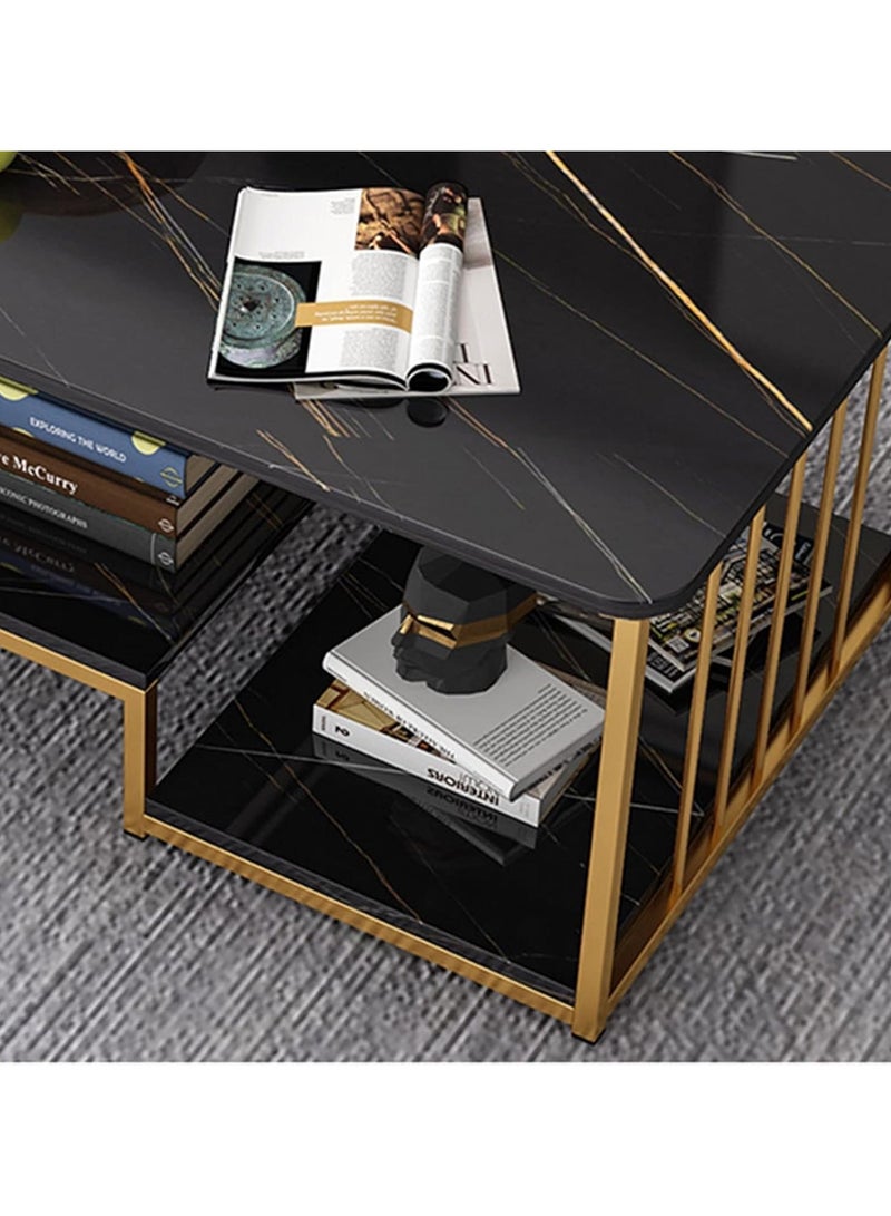 DubaiGallery Coffee Table Living Room,Two Tiers Tea Table for Living Room Furniture End Table 120 X 60 X42CM - Image 4