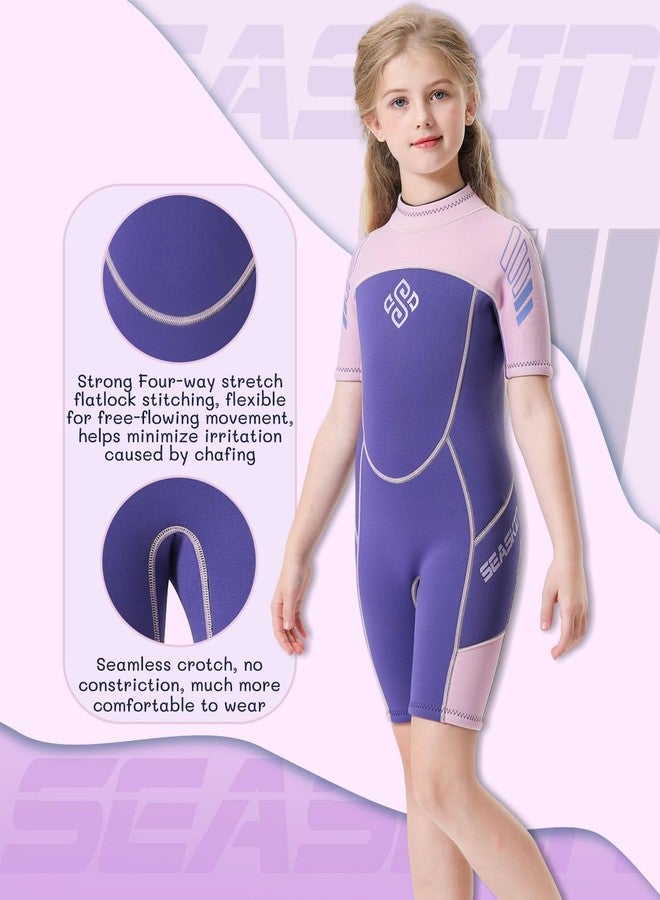 Seaskin Kids Wetsuit for Girls Toddler 3mm Back Zipper Thermal Swimsuits Size 6 - Image 4