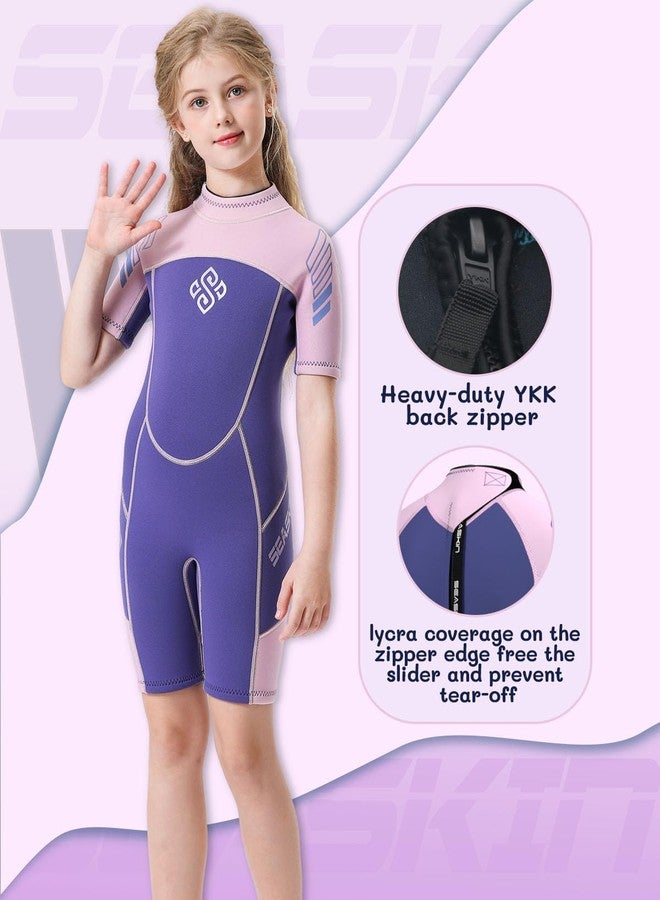 Seaskin Kids Wetsuit for Girls Toddler 3mm Back Zipper Thermal Swimsuits Size 6 - Image 5