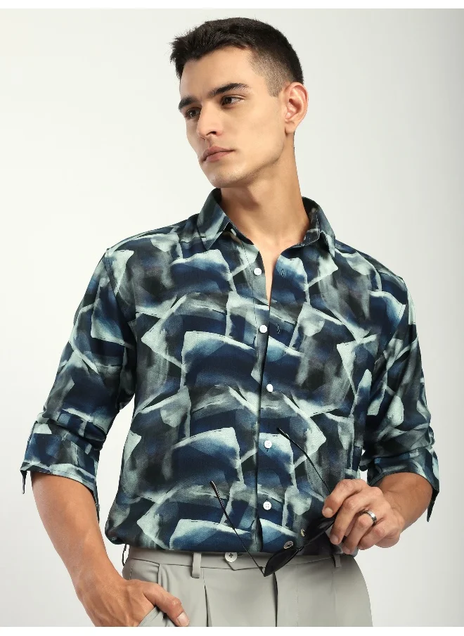 بيونغ Navy Ethereal Printed Shirt