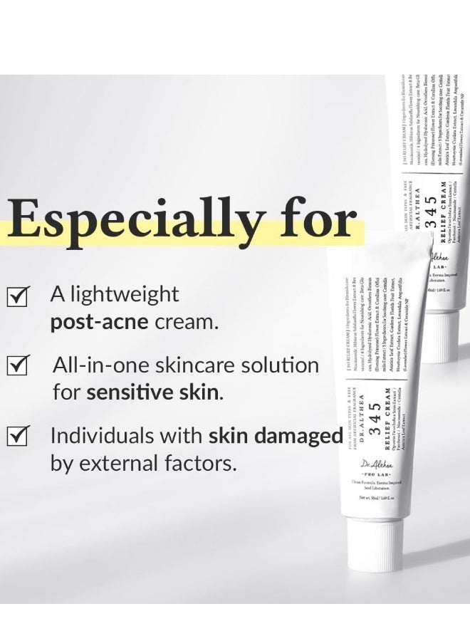 Dr.Althea 345 Relief Cream 50ml, Centella Asiatica & Niacinamide Soothing Cream, Hydrating Repair Daily Facial Skincare Cream - Image 5