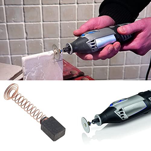 ECSiNG 4 Pairs Carbon Brushes Replacement Compatible with D-remel 4000 Carbon Brushes Repairing Part for Rotary Tool 6.3x4.8x8.4mm - Image 2