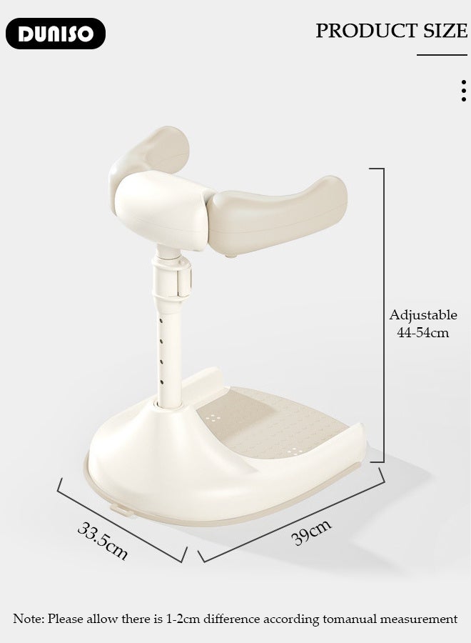 DUNISO حامل استحمام للأطفال مع مقعد دعم، حامل استحمام قابل للتعديل للأطفال، دعم وقوف أثناء الاستحمام ومضاد للانزلاق، مضاد للتقلب، سهل التنظيف - Image 3