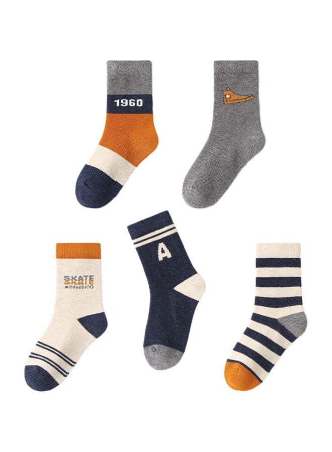 Bambi Children'S Socks, Autumn And Winter, For School Boys, Big Kids, Spring And Autumn, Seamless Mid-Calf Cotton Socks, Bb23514, Size 18-20 - Image 2
