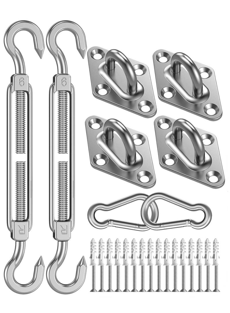 jaexest Sun Sail Awning Accessories Kit M6 Carabiner Hooks & Turnbuckles - Image 1