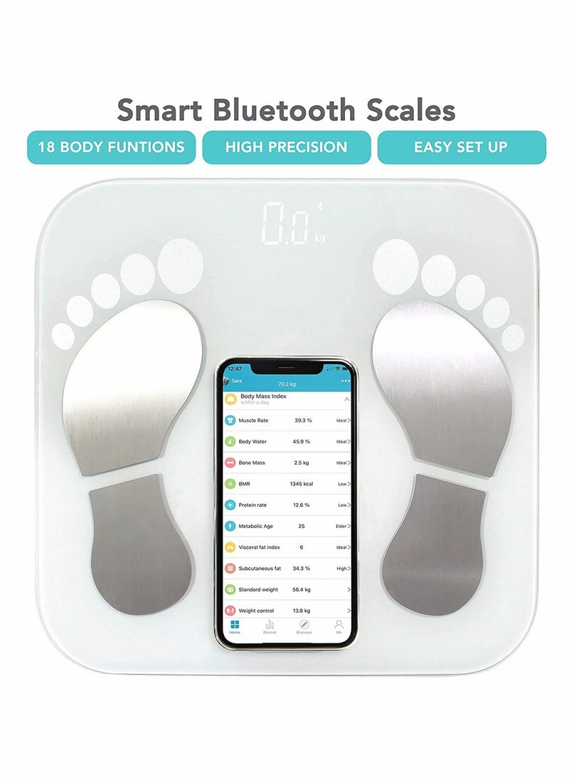 SYOSI - Weight Scale, Smart Electronic Scale Bathroom Scales Bluetooth Body Fat Scales, Digital Measurements Scales Bathroom Accessory Set, smart scale with APP for BMI, Weight, Fat - Image 1