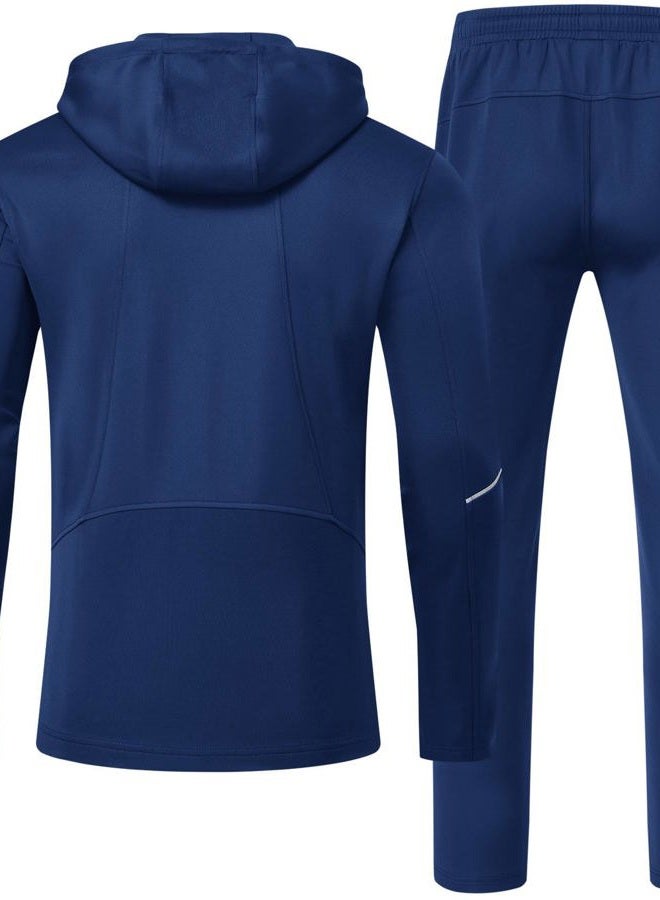 Rdruko Men's Track Sweat Suits 2 Piece Set Sweatsuits Tracksuits Jogging Workout Gym Athletic Suits with Hood, Sapphire Blue, XL - Image 2