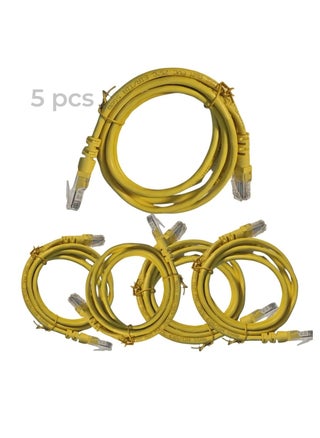 5 units CAT5E IP Phone/Lan Network Patch Cord 7 Ft UTP 8 Wire Full Straight-Through Cable Yellow Supports 10/100/1000 Ethernet Length 2M - pzsku/Z2C4589A6D1DD570D4E9FZ/45/_/1675614408/69600f5a-6f00-4072-860d-baeb7318f1b8