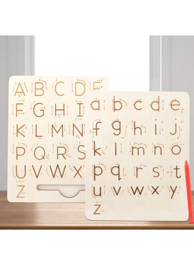 UPBEAT Double-Sided Wooden Alphabets Tracing Board I Front Uppercase, Back Lowercase I Montessori Educational Learning Toy for Kids - Image 1