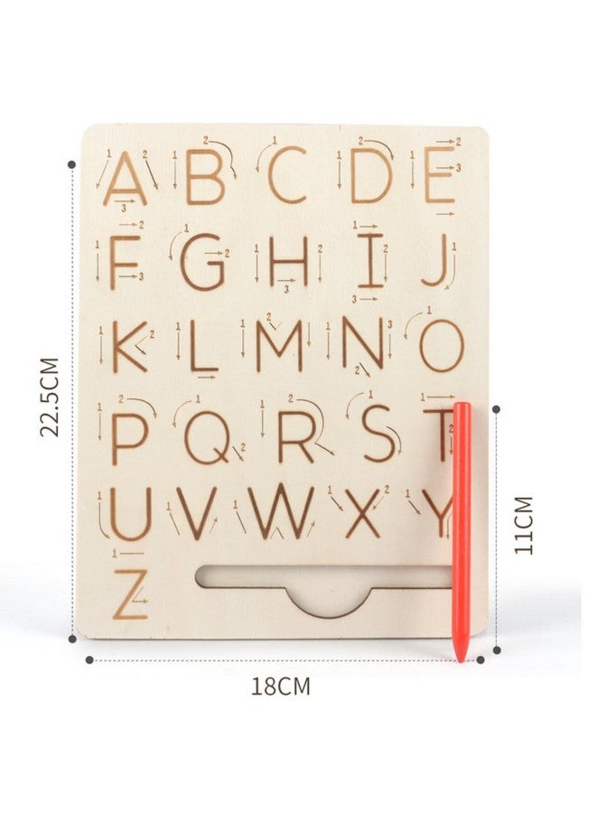 UPBEAT Double-Sided Wooden Alphabets Tracing Board I Front Uppercase, Back Lowercase I Montessori Educational Learning Toy for Kids - Image 4