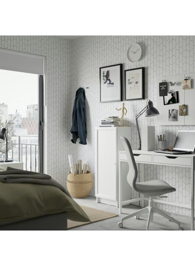 IKEA (IKEA) خزانة كتب بيضاء بباب، 40×30×106 سم - Image 2