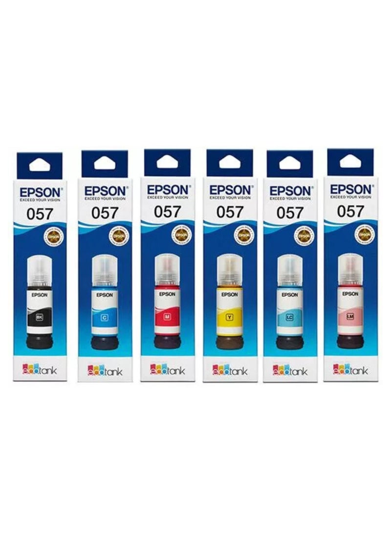 EPSON 057 Ink Bottle 6-Color Pack Set for EPSON L8050 L18050 Printer - Image 1