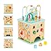 OOOK Allinone Activity Center 5 in 1 Baby Activity Table with Gear Game Kids Sensory Table Play Cube with Montessori Calendar Bead Maze Shape Sorter Ball Drop and More - Image 2
