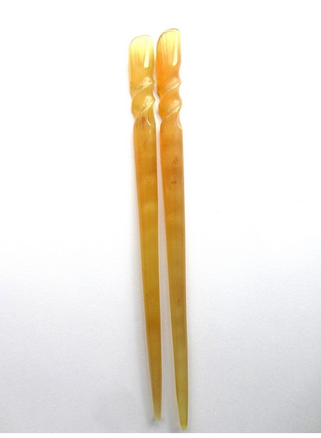 Myhsmooth Zz-Dzj 2 Count Handmade Organic Natural Sheep Horn Hair Sticks Hair Pins - Image 2