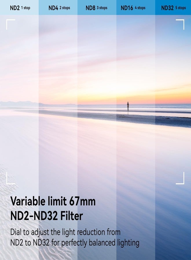 APEXEL 67mm Variable ND2-ND32 ND Filter for iPhone/DSLR Neutral Density Filter for iPhone Camera Lens 16 15 14 13 12 Pro Max Samsung Galaxy Huawei with Adapter Ring, Universal Clip, Cold Shoe - Image 3