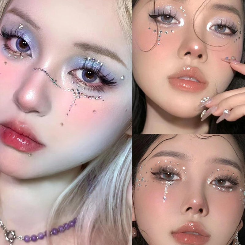 QWALIT Face Gems Hair Gems Hair Jewels Face Jewels Face Gems Stick on Hair Diamonds Sticky Hair Rhinestones Face Rhinestones Stick on Gems for Face Hair Rhinestones for Prom - Image 5