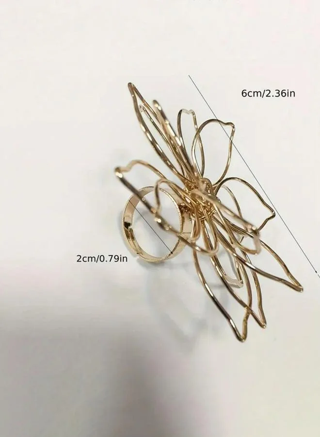 تايك تو خاتم مزين بشكل زهرة مجوف