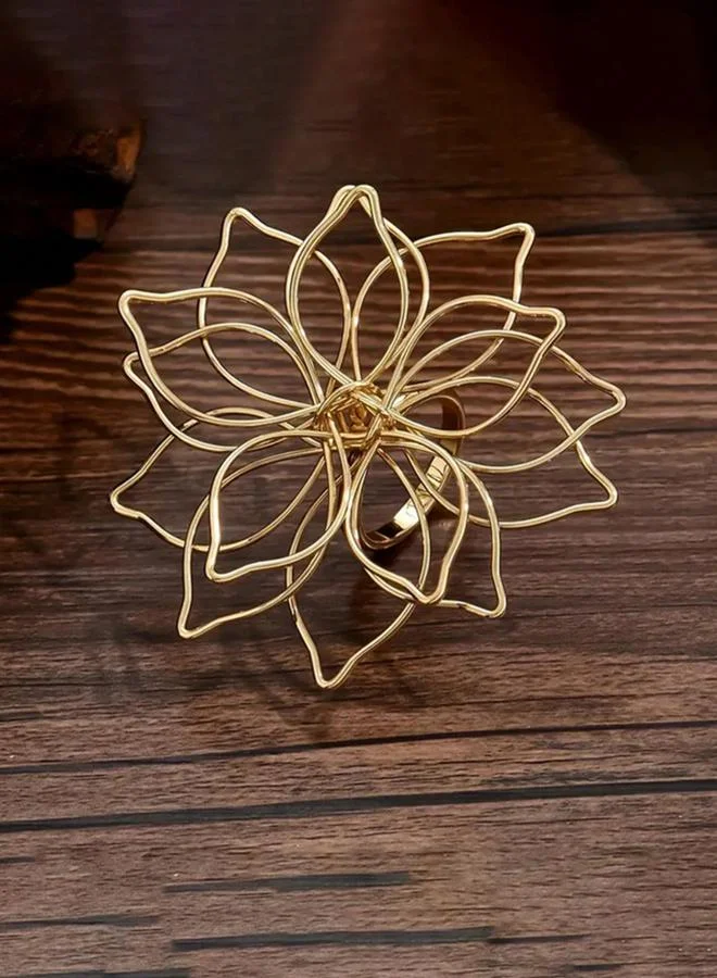 تايك تو خاتم مزين بشكل زهرة مجوف