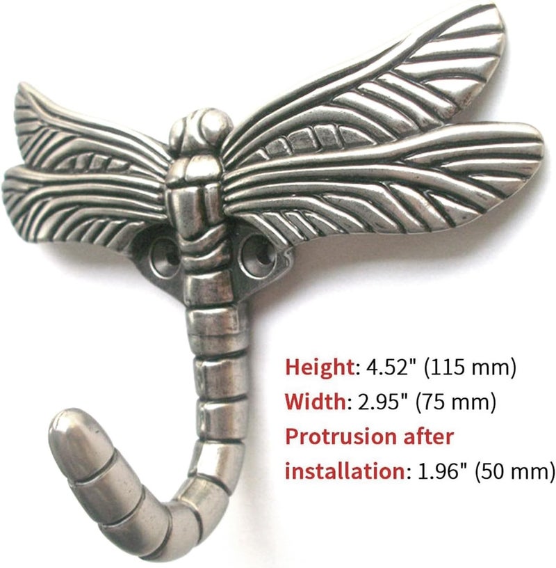Levesica Dragonfly Hooks Wall Mounted Cloak Rack Animal Heavy Duty Vintage Decorative Hooks Indoor Outdoor Universal - Image 4