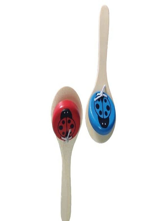 Neotea Baby Wooden Clapper Handle Clapping Rattle Pack of 2 Multicolor - Image 2