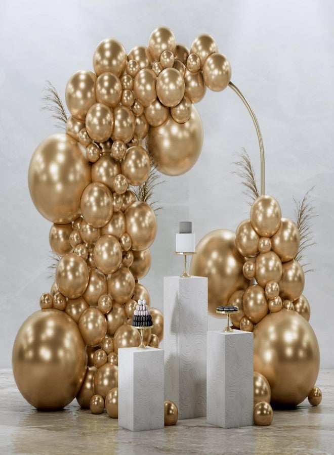 PartyWoo Chrome Gold Balloons 145 pcs Different Sizes Pack of 18 12 10 5 Inch Metallic Gold Balloon Arch Kit Garland for Birthday Graduation Baby Shower Wedding Party Decorations Gold-G127 - Image 1