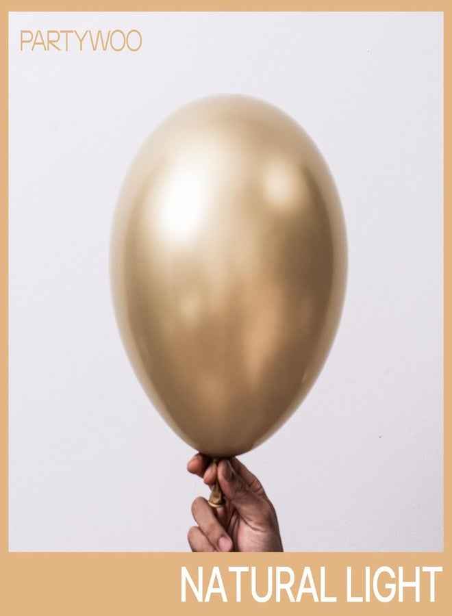 PartyWoo Chrome Gold Balloons 145 pcs Different Sizes Pack of 18 12 10 5 Inch Metallic Gold Balloon Arch Kit Garland for Birthday Graduation Baby Shower Wedding Party Decorations Gold-G127 - Image 2