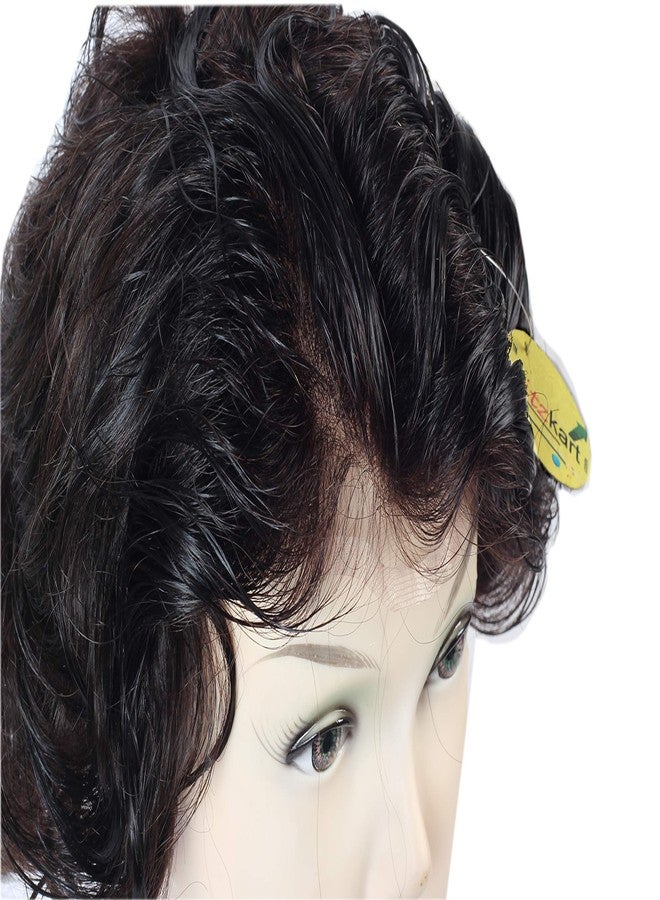 ريتزكارت باروكة شعر بشري أوروبي بكر من ريتزكارت، مقاس 9x6، مصنوعة من الدانتيل الفرنسي، مع غطاء شعر من الدانتيل الناعم الرقيق، لون بني داكن، أسود. - Image 4