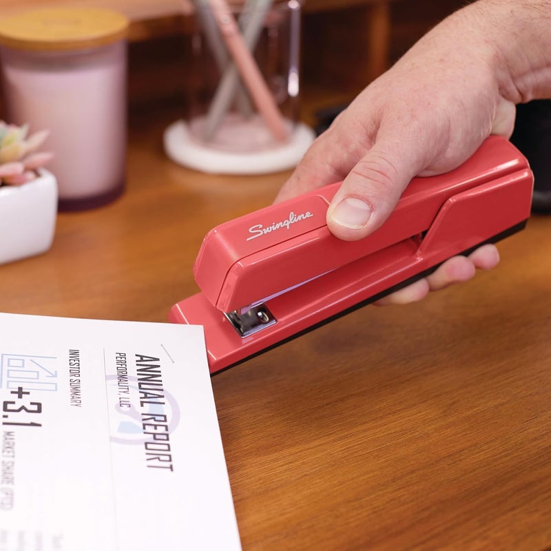 Swing Line Stapler, 30 Sheet Capacity, 747 Classic Stapler, Jam Free, Metal, Lipstick Red (74718) - Image 2