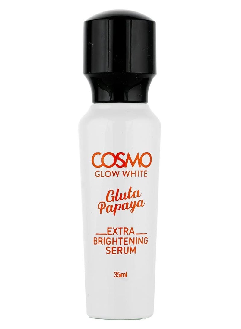 COSMO سيروم كوزمو جلو وايت إكسترا برايتنينغ 35 مل، تفتيح مكثف مضاعف، مستخلص الجلوتاثيون والبابايا، يعمل على تفتيح لون البشرة بشكل واضح ويحسن مرونتها، للجنسين - Image 1