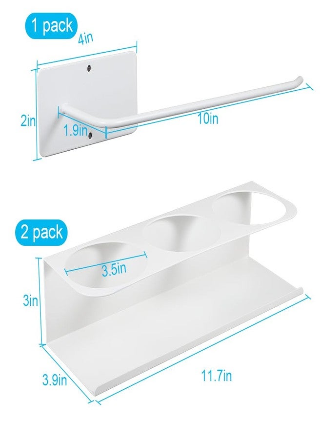 Picowe 3 Pcs Magnetic Stanley Cup Holder for Fridge, Water Bottle Organizer for Stanley with 2 Cup Holders & 1 Lid Organizer, Space-Saving Storage for Stanley 30&40 oz Tumblers (White) - Image 2