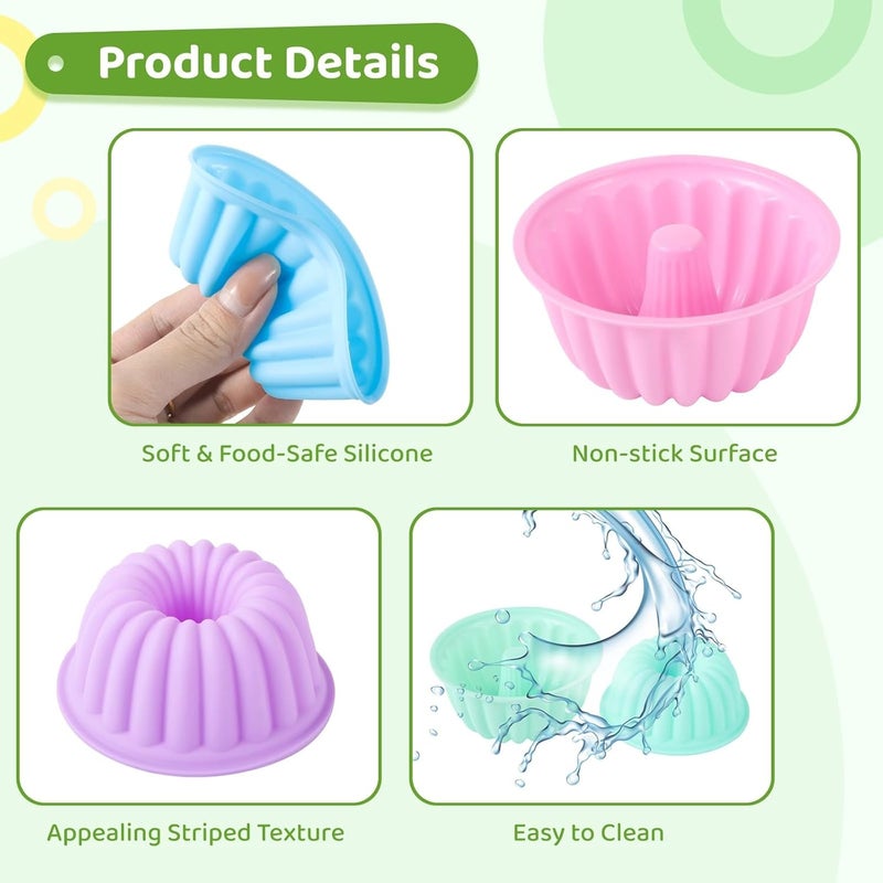 48 Silicone Donut Molds, Non-Stick Round Baking Cups, Small & Medium Sizes, Assorted Colors Muffin Liners for Donuts, Cakes, and Jello - Image 4