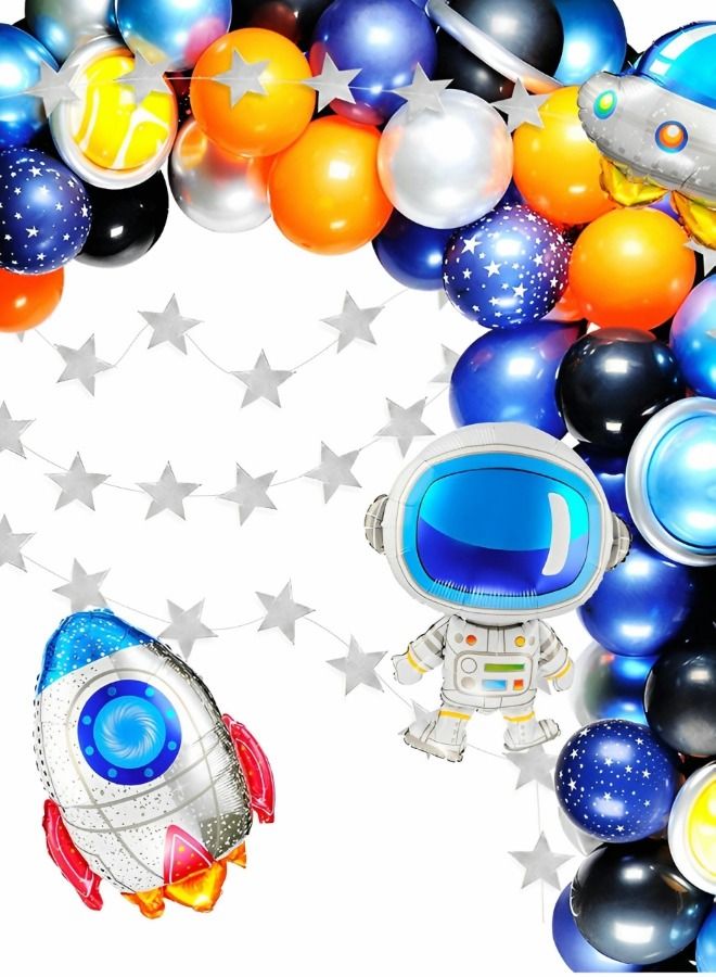 GROIC 111 PCS Outer Space Party Decorations Balloon Kit, Galaxy Space Theme Arch Kit for Kids Birthday, UFO Rocket Astronaut Set Solar System Party Supplies Aluminum Film Latex Balloons - Image 5