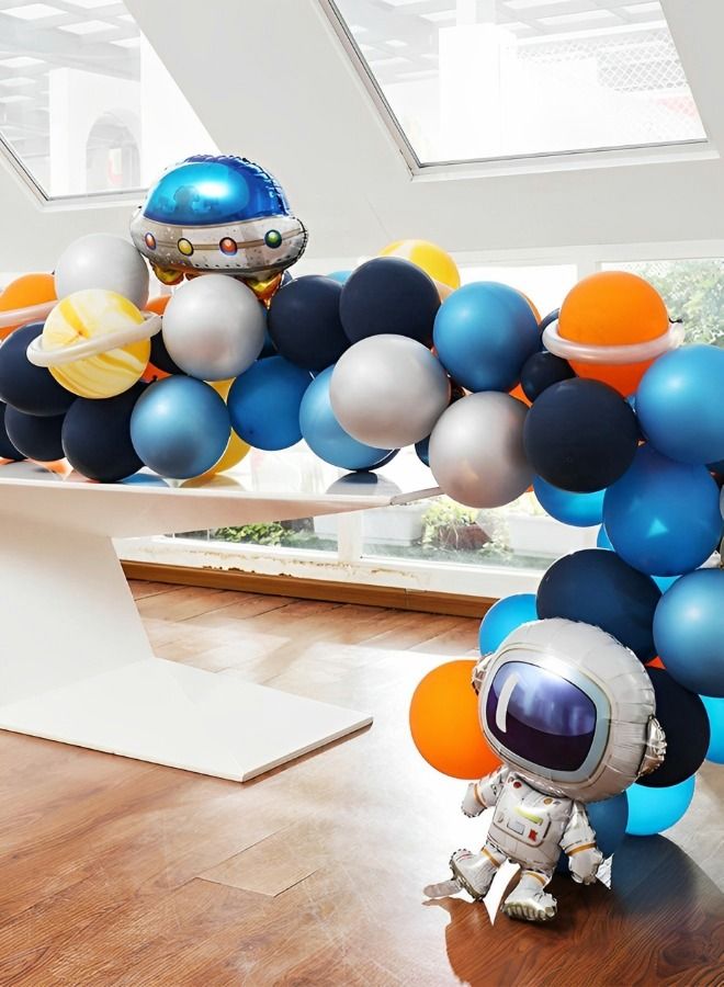 GROIC 111 PCS Outer Space Party Decorations Balloon Kit, Galaxy Space Theme Arch Kit for Kids Birthday, UFO Rocket Astronaut Set Solar System Party Supplies Aluminum Film Latex Balloons - Image 4