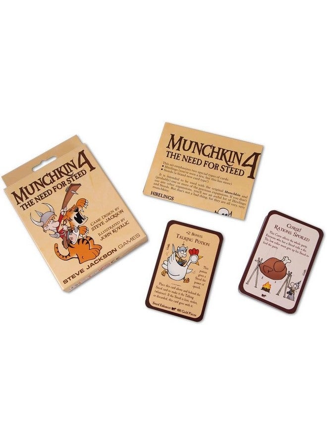 STEVE JACKSON GAMES Munchkin 4 - The Need For Steed Card Game Expansion |112-Card Expansion | Adult, Kids, & Family Game | Fantasy Adventure RPG | Ages 10+ | 3-6 Players | Avg Play Time 120 Min | From Steve Jackson Games - Image 2