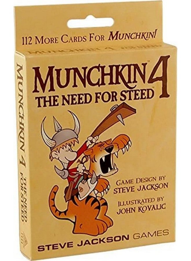 STEVE JACKSON GAMES Munchkin 4 - The Need For Steed Card Game Expansion |112-Card Expansion | Adult, Kids, & Family Game | Fantasy Adventure RPG | Ages 10+ | 3-6 Players | Avg Play Time 120 Min | From Steve Jackson Games - Image 1