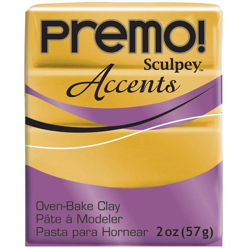 Sculpey Sculpey Premo Polymer OvenBake Clay 18K Gold Non Toxic 2 oz bar Great for jewelry making holiday DIY mixed media and home dcor projects Premium clay Great for clayers and artists 