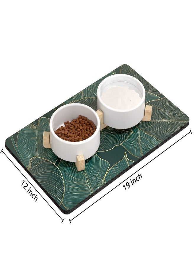 Rnivvi Dog Food Mat, 12"x19" Dog Mat for Food and Water, Absorbent Dog Bowl Mat Protect Floors, Cute Cat Food Mat for Feeding & Watering Supplies, Anti-Slip Pet Feeding Mat, Rose Leopard Dog Placemat - Image 2
