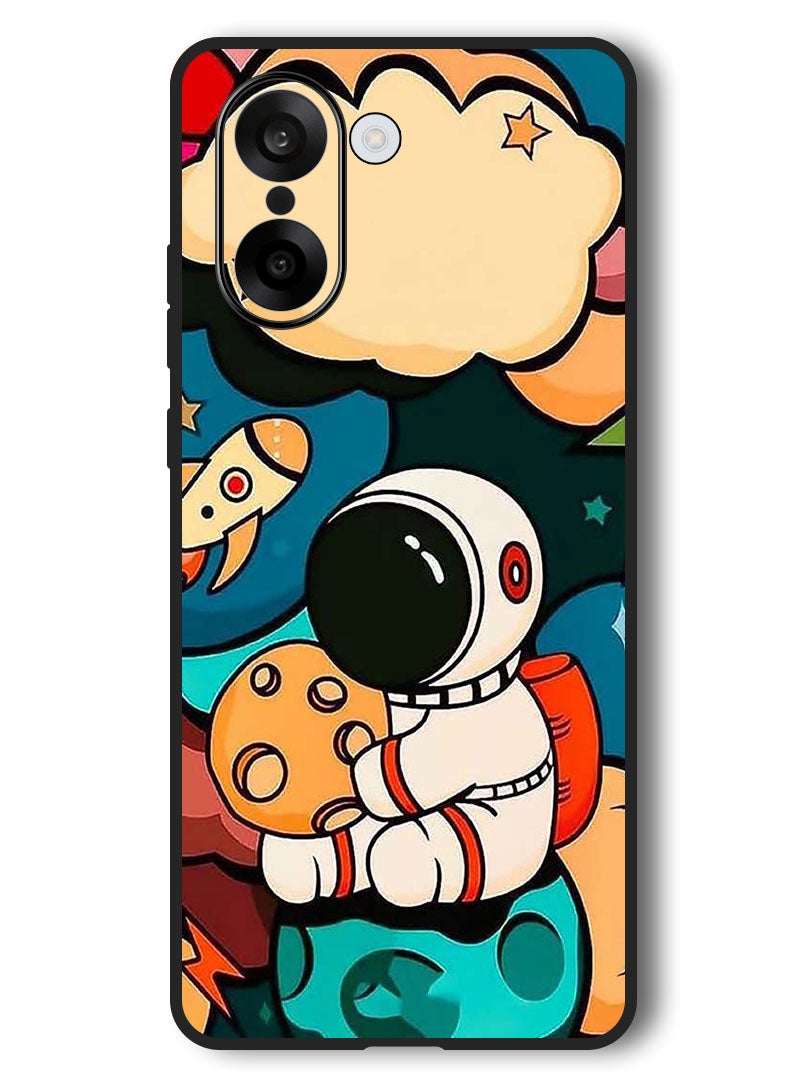 Theodor Case Compatible with OnePlus Nord CE 5 6.77 Inch Protection Shockproof Bumper Cover Astronaut Cheese - Image 1